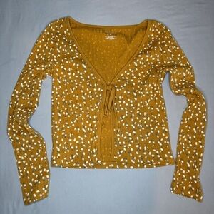 Arizona Mustard Floral Long Sleeve Size Medium